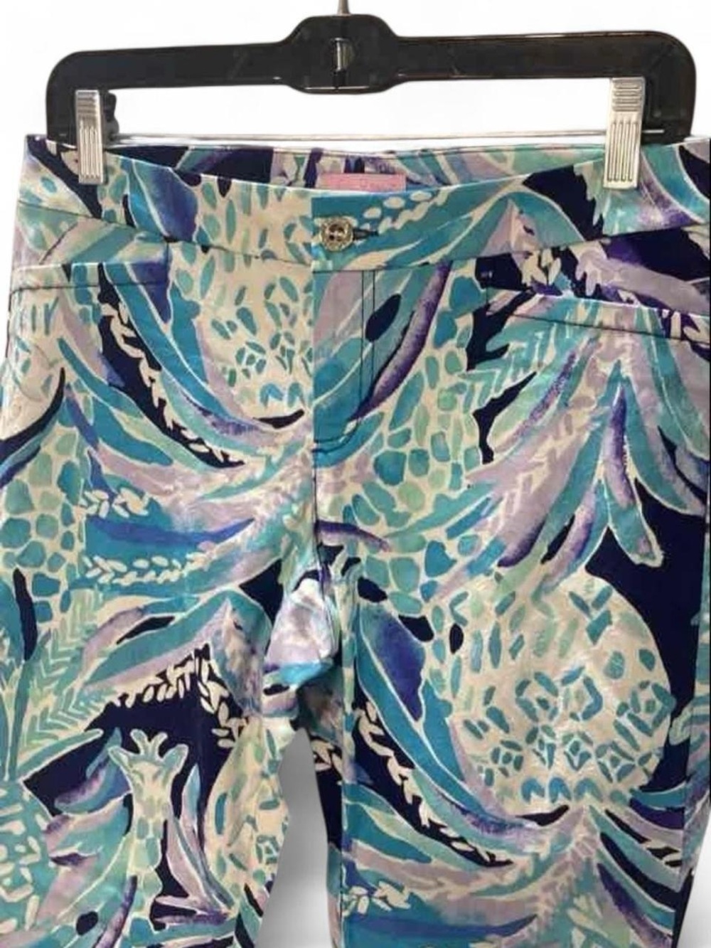 Lily Pulitzer Aqua Blue Swirl Print Pants - Picture 6 of 7